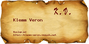 Klemm Veron névjegykártya